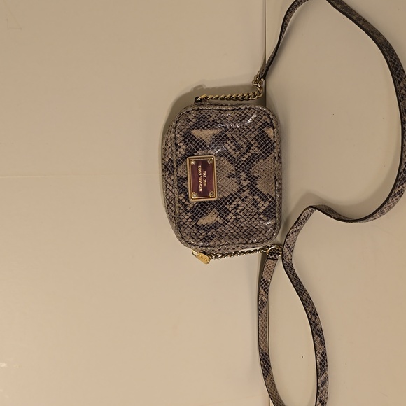 Michael Kors Black and Gray Snake Print Crossbody Bag - Picture 1 of 6